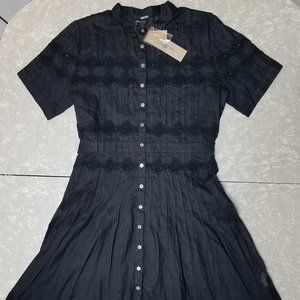 Chan Luu (Anthropologie) Dress in Black Cotton, NWT, Sized as M (runs SMALL)